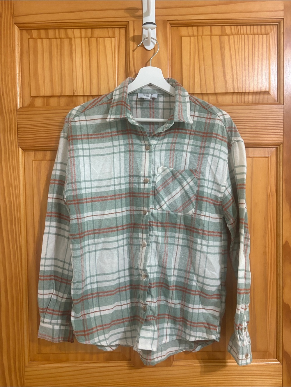 Nordstrom Size Small Blue/Green and White Flannel Shirt